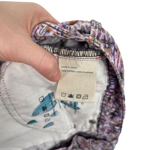 Marc by Marc Jacobs Lou Skinny Jeans Purple Printed Corduroy Mid Rise Womens 29 - Picture 7 of 8